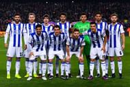 BARCELONA, SPAIN - JANUARY 26:  Real Sociedad players pose for a team picture prior to kick-off during the Copa del Rey quarter-final second leg match between FC Barcelona and Real Sociedad at Camp Nou on January 26, 2017 in Barcelona, Spain.  (Photo by David Ramos/Getty Images)